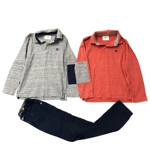 Mini Boden Outfit Set Boys‎ 10 Kids Grey Orange Navy Polos Corduroy Pants Bundle